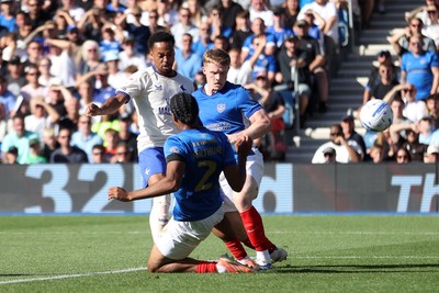 050926 - Portsmouth FC v Cardiff City - SkyBet Championship - Chris Willock of Cardiff City misses a chance at goal