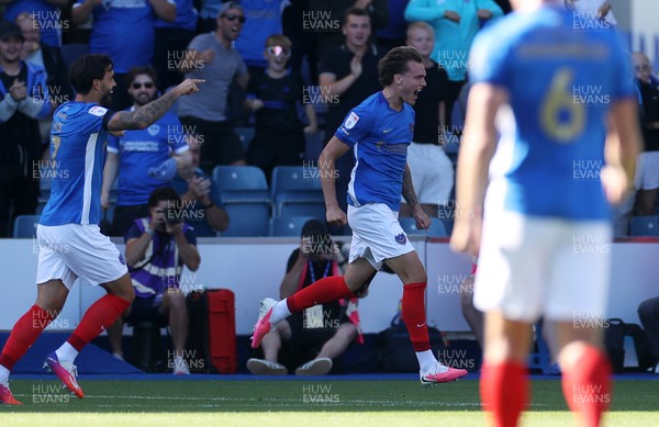 050926 - Portsmouth FC v Cardiff City - SkyBet Championship - Marko Milovanovic of Portsmouth celebrates scoring a goal