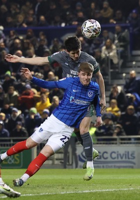 110225  Portsmouth v Cardiff City, EFL Sky Bet Championship - Callum O'Dowda of Cardiff City heads to score goal