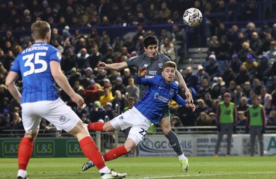 110225  Portsmouth v Cardiff City, EFL Sky Bet Championship - Callum O'Dowda of Cardiff City heads to score goal