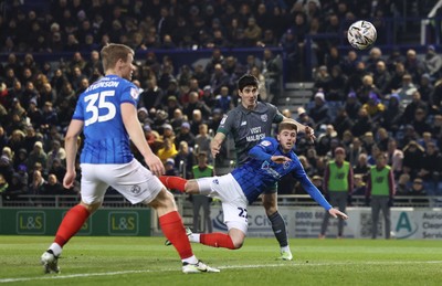 110225  Portsmouth v Cardiff City, EFL Sky Bet Championship - Callum O'Dowda of Cardiff City heads to score goal