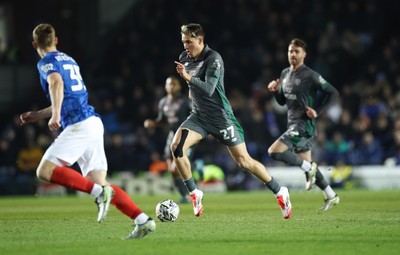 110225  Portsmouth v Cardiff City, EFL Sky Bet Championship - Rubin Colwill of Cardiff City charges forward