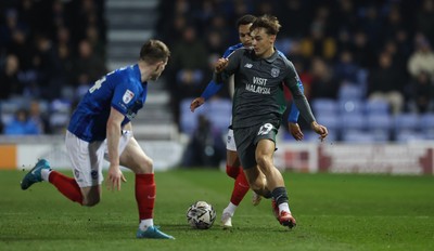 110225  Portsmouth v Cardiff City, EFL Sky Bet Championship - Will Alves of Cardiff City charges forward