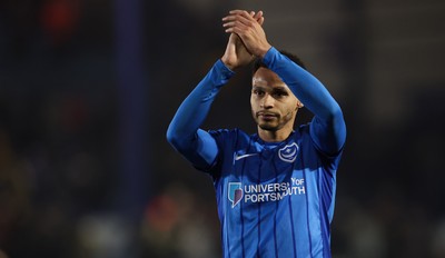 110225  Portsmouth v Cardiff City, EFL Sky Bet Championship - Josh Murphy of Portsmouth applauds the Cardiff fans at the end of the match