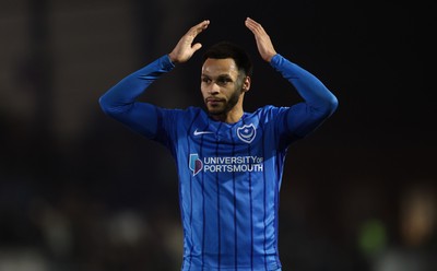 110225  Portsmouth v Cardiff City, EFL Sky Bet Championship - Josh Murphy of Portsmouth applauds the Cardiff fans at the end of the match