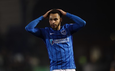 110225  Portsmouth v Cardiff City, EFL Sky Bet Championship - Josh Murphy of Portsmouth applauds the Cardiff fans at the end of the match