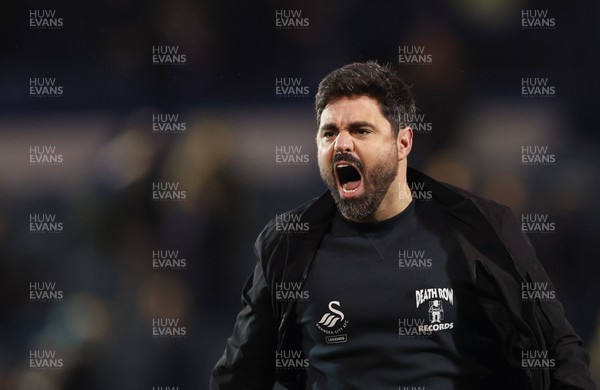 100326 - Portsmouth v Swansea City, EFL Sky Bet Championship - Swansea City head coach Vitor Matos celebrates at the end of the match