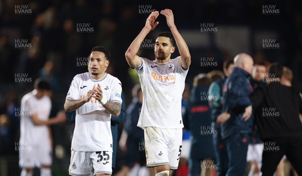 100326 - Portsmouth v Swansea City, EFL Sky Bet Championship - Ronald of Swansea City and Ben Cabango of Swansea City at the end of the match