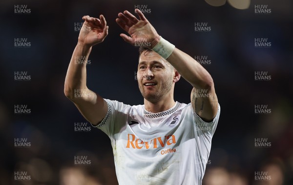 100326 - Portsmouth v Swansea City, EFL Sky Bet Championship - Joel Ward of Swansea City at the end of the match