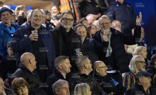 111025 - Potential New Cardiff Rugby Investors - Potential new Cardiff Rugby Investors, Reg Clarke, left, Gareth West second left, and Niels Fuul, right, at Cardiff Arms Park to watch Cardiff Rugby v Connacht Rugby