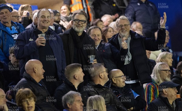 111025 - Potential New Cardiff Rugby Investors - Potential new Cardiff Rugby Investors, Reg Clarke, left, Gareth West second left, and Niels Fuul, right, at Cardiff Arms Park to watch Cardiff Rugby v Connacht Rugby
