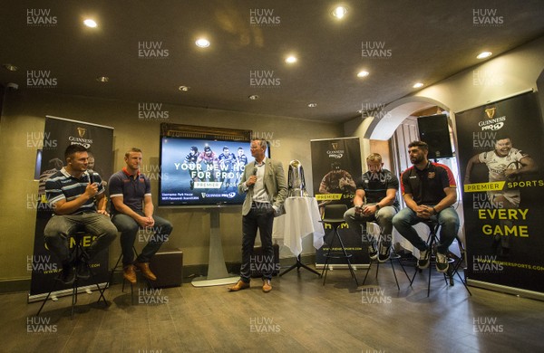 140818 - Premier Sport PRO14 Wales Launch - Ellis Jenkins, Hadleigh Parkes, Sam Parry and Cory Hill are interviewed by Sean Holley