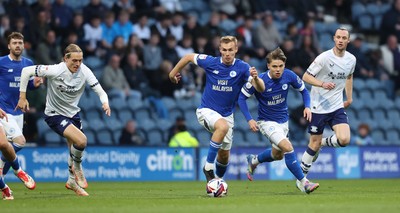 080425 - Preston North End v Cardiff City - Sky Bet Championship - Sivert Mannsverk of Cardiff leaves the rest standing as he makes his way forward