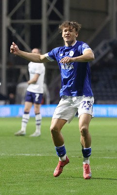 080425 - Preston North End v Cardiff City - Sky Bet Championship - Will AIves of Cardiff celebrates 1st goal