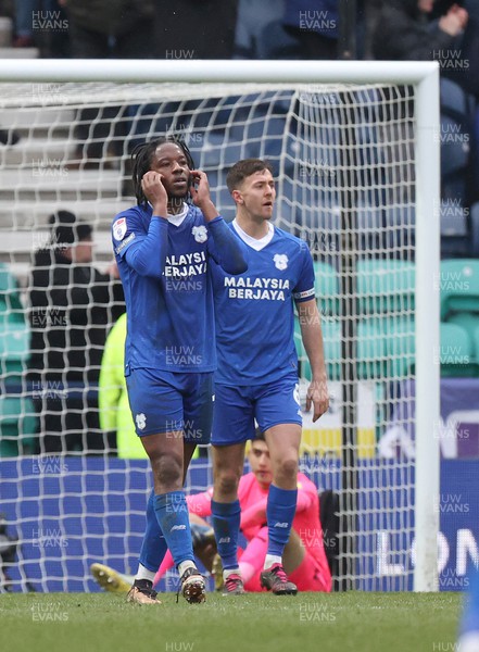 110323 - Preston North End v Cardiff City - Sky Bet Championship - Romaine Sawyers of Cardiff has head in hands after the 2nd goal went past sub keeper Goalkeeper Rohan Luthra of Cardiff