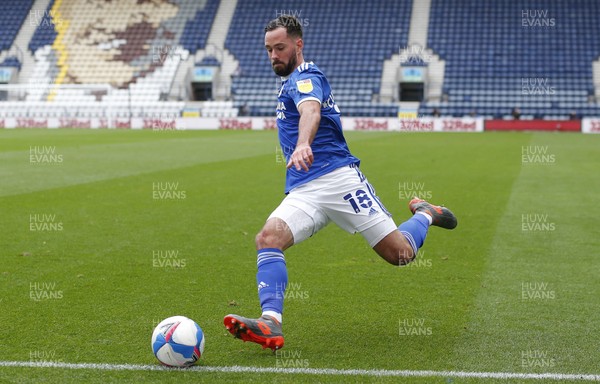 181020 - Preston North End v Cardiff City - Sky Bet Championship - Greg Cunningham of Cardiff tries to keep the ball in play