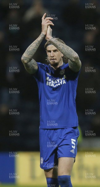 201121 - Preston North End v Cardiff City - Sky Bet Championship - Aden Flint of Cardiff salutes the fans at the end of the match