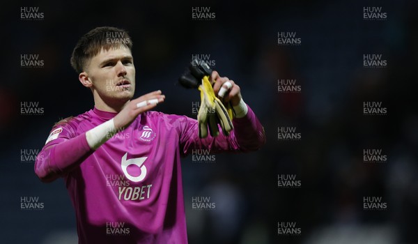 010220 - Preston North End v Swansea City - Sky Bet Championship - Freddie Woodman of Swansea salutes the fans at the end of the match   