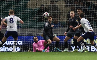 040325 - Preston North End v Swansea City - Sky Bet Championship - Liam Cullen of Swansea shows good defence as he turns the ball away