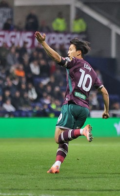 051125 - Preston North End v Swansea City - Sky Bet Championship - Eom Ji-sung of Swansea celebrates scoring Swansea’s goal