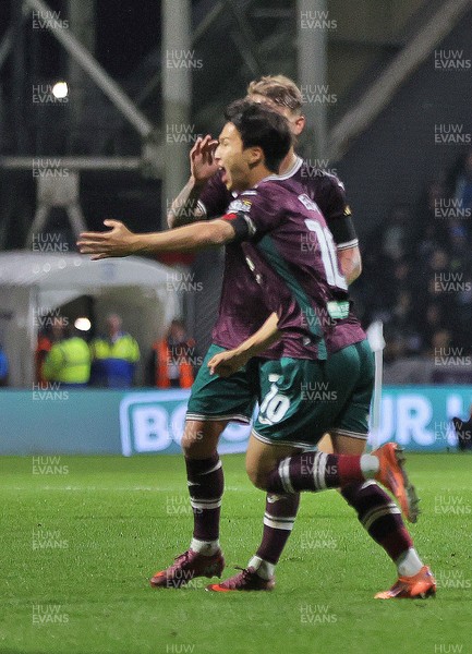 051125 - Preston North End v Swansea City - Sky Bet Championship - Eom Ji-sung of Swansea celebrates scoring Swansea’s goal
