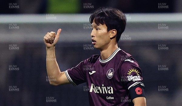 051125 - Preston North End v Swansea City - Sky Bet Championship - Eom Ji-sung of Swansea celebrates scoring a goal in the 2nd half
