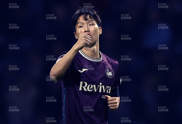 051125 - Preston North End v Swansea City - Sky Bet Championship - Eom Ji-sung of Swansea celebrates scoring a goal in the 2nd half