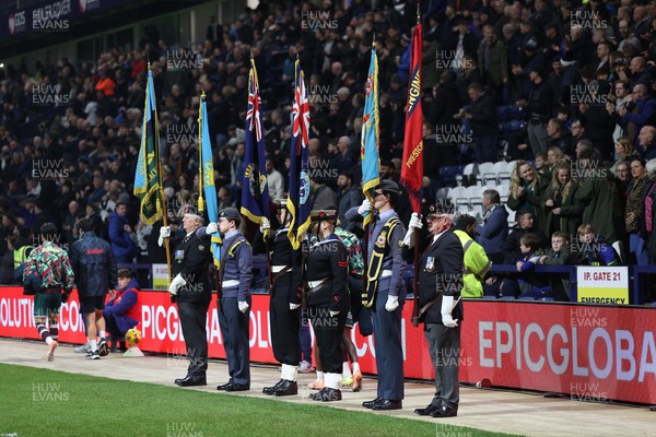 051125 - Preston North End v Swansea City - Sky Bet Championship - Services honour Remembrance Day
