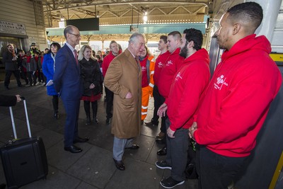 071218 - Picture shows HRH Prince Charles arriving in Cardiff at Central Station - Meeting members of the Prince's Trust