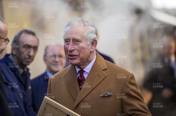 071218 - Picture shows HRH Prince Charles on the steam train after arriving in Cardiff at Central Station - Charles meets the engine crew