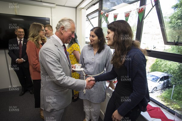 010719 - The Prince's Trust - Picture shows HRH Prince Charles visiting Connect Assist in Nantgarw, South Wales - The Prince of Wales meets Alice Ojeda