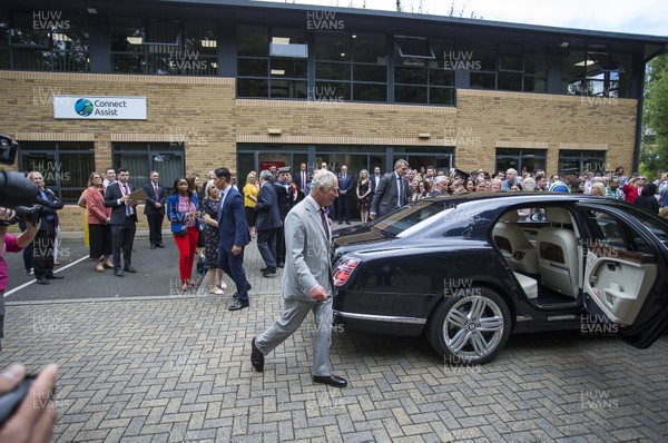 010719 - The Prince's Trust - Picture shows HRH Prince Charles visiting Connect Assist in Nantgarw, South Wales - The Prince of Wales leaves the offices of Connect Assist
