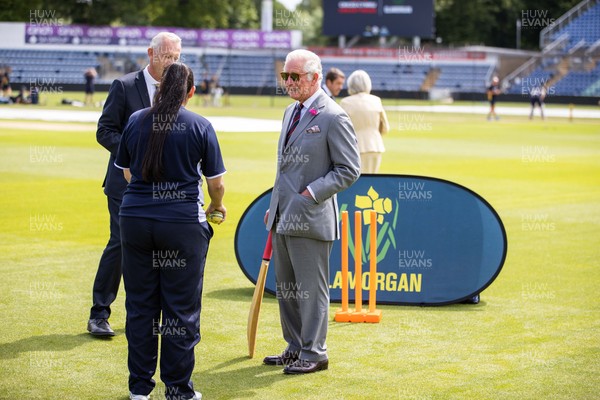 090721 - Prince Charles, the Prince of Wales during his visit to  Glamorgan County Crickets ground Sophia Gardens in Cardiff this morning