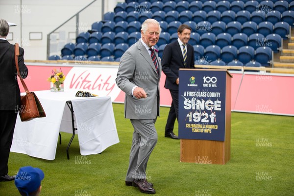090721 - Prince Charles, the Prince of Wales during his visit to  Glamorgan County Crickets ground Sophia Gardens in Cardiff this morning