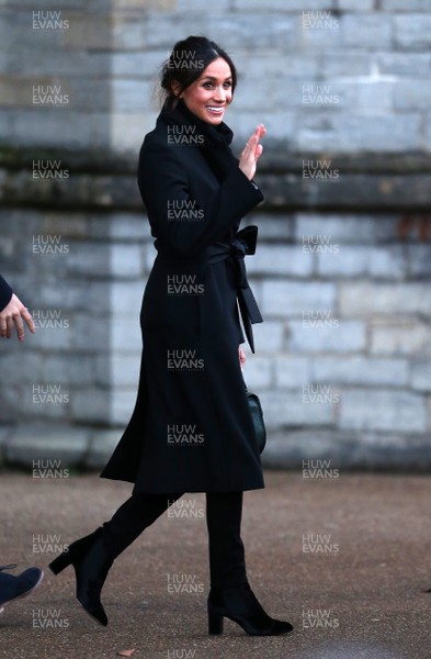 180118 - Picture shows Prince Harry and Meghan Markle during their visit to Cardiff Castle, Wales Where they met members of the public and school children