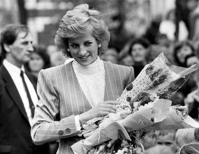 020589 - Picture shows Princess Diana during her walkabout in Cardiff