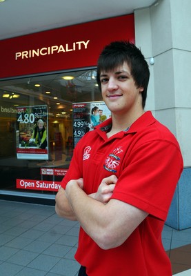 17.02.10-WRU Principality Player of the Month. Llanelli RFC  Dale Ford at the Llanelli Branch of the Principality Building Society. 