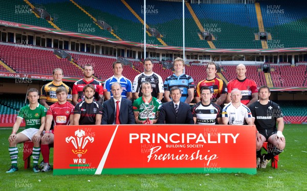 01.09.11 - Principality Premiership Launch -  Representatives of the 14 Principality Premiership teams gather at the Millennium Stadium for the official launch of the 2011-12 competition 