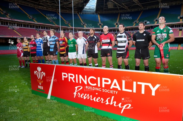 01.09.11 - Principality Premiership Launch -  Representatives of the 14 Principality Premiership teams gather at the Millennium Stadium for the official launch of the 2011-12 competition 