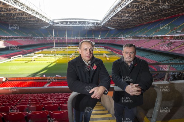311018 - Principality Stadium manager Mark Williams and WRU CEO Martyn Phillips in the North Stand of Principality Stadium, which is the location for the 4,200 capacity Alcohol Free Zone, which will be in use for the first time when Wales take on Scotland on Saturday 3 November