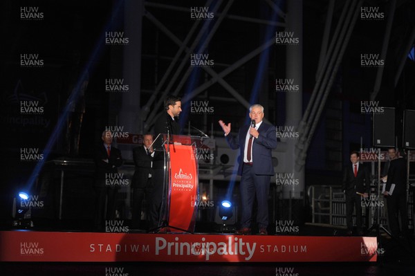 220116 - Principality Stadium Launch -Wales head coach Warren Gatland during the launch of Principality Stadium