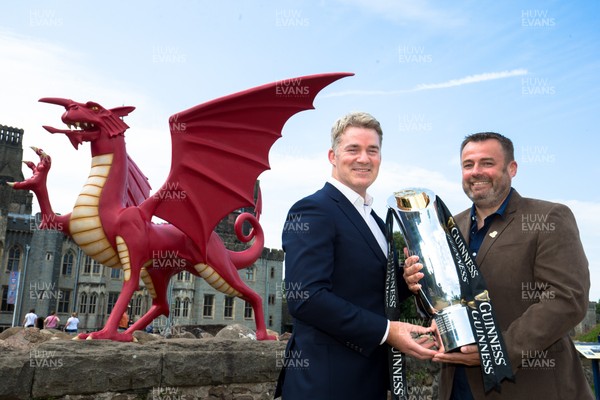 270819 - Guinness PRO14 Final 2020 Press Conference, Cardiff Castle - Martin Anayi, CEO of PRO14 and Martyn Phillips CEO of the Welsh Rugby Union at Cardiff Castle to mark the announcement of Cardiff as host city for the Guinness PRO14 2020 Final