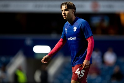020926 - Queens Park Rangers v Cardiff City - Sky Bet Championship - Cian Ashford of Cardiff City warming up