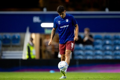 020926 - Queens Park Rangers v Cardiff City - Sky Bet Championship - Alex Robertson of Cardiff City warming up
