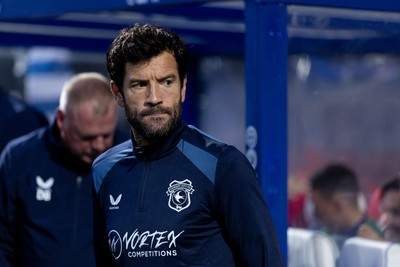 020926 - Queens Park Rangers v Cardiff City - Sky Bet Championship - Brian Barry-Murphy manager of Cardiff City looks on