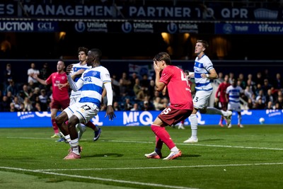 020926 - Queens Park Rangers v Cardiff City - Sky Bet Championship - Cian Ashford of Cardiff City reacts after missing a chance