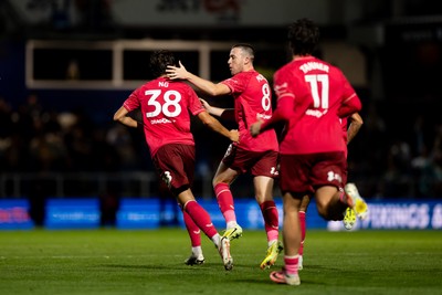 020926 - Queens Park Rangers v Cardiff City - Sky Bet Championship - Perry Ng of Cardiff City celebrates with Jack Moylan of Cardiff City after scoring their sides first goal