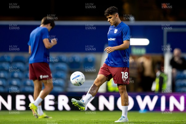 020926 - Queens Park Rangers v Cardiff City - Sky Bet Championship - Alex Robertson of Cardiff City warming up