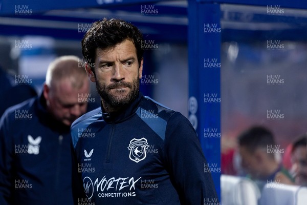 020926 - Queens Park Rangers v Cardiff City - Sky Bet Championship - Brian Barry-Murphy manager of Cardiff City looks on