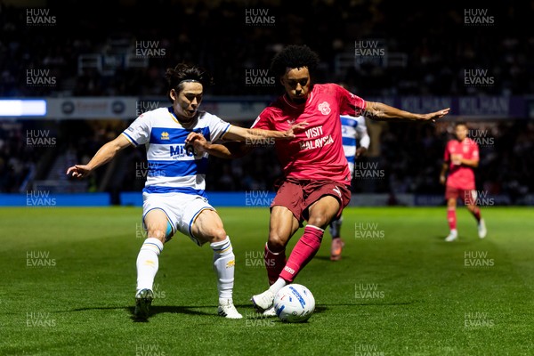 020926 - Queens Park Rangers v Cardiff City - Sky Bet Championship - Calum Scanlon of Cardiff City is challenged by Koki Saito of Queens Park Rangers